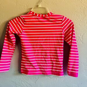 Pink and White Striped Long Sleeve Top